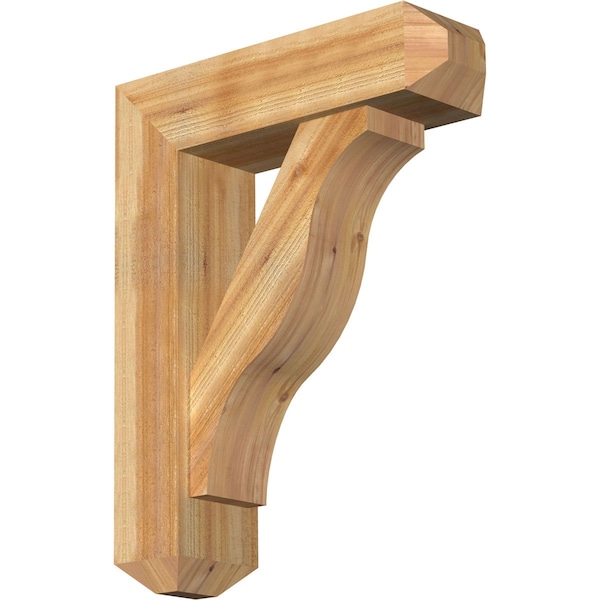 Ekena Millwork Funston Craftsman Rough Sawn Bracket w/ Offset Brace, Western Red Cedar, 8"W x 28"D x 36"H BKT0806X28X36FST04RWR - main